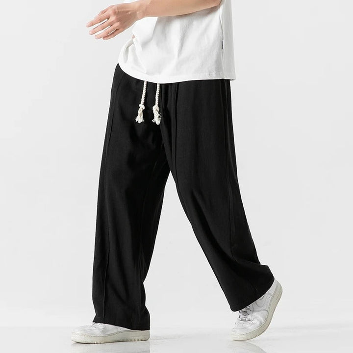 Elio Dune Cotton-Linen Pants
