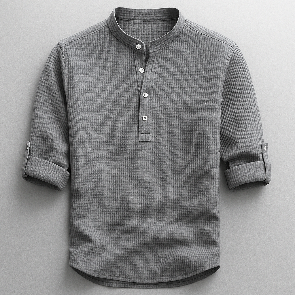 Wolfe Cotton-Linen Henley Shirt