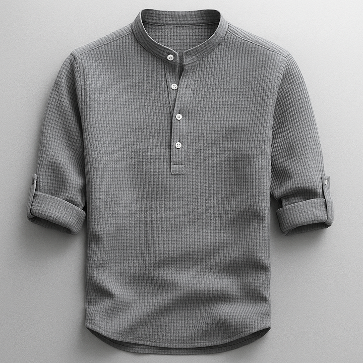 Wolfe Cotton-Linen Henley Shirt