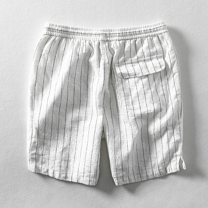 Elio Sand Cotton-Linen Shorts