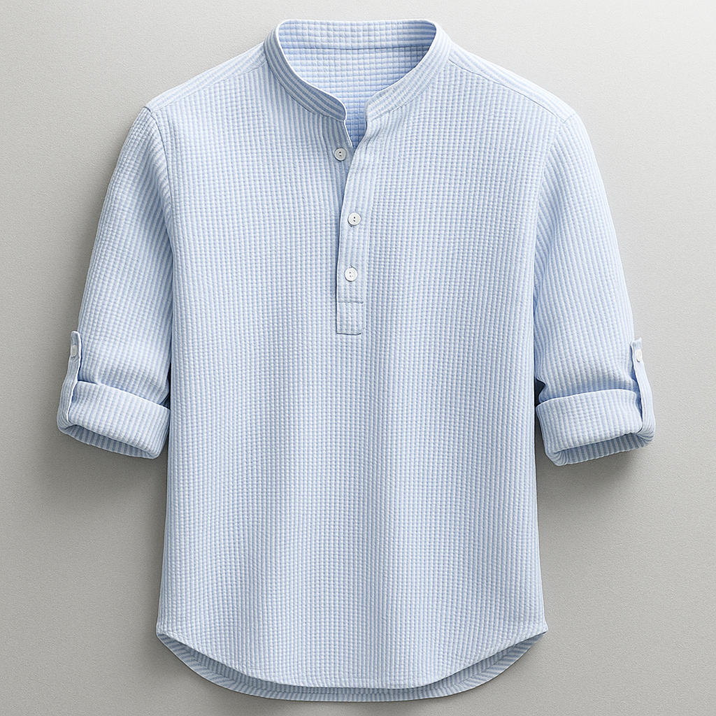 Wolfe Cotton-Linen Henley Shirt