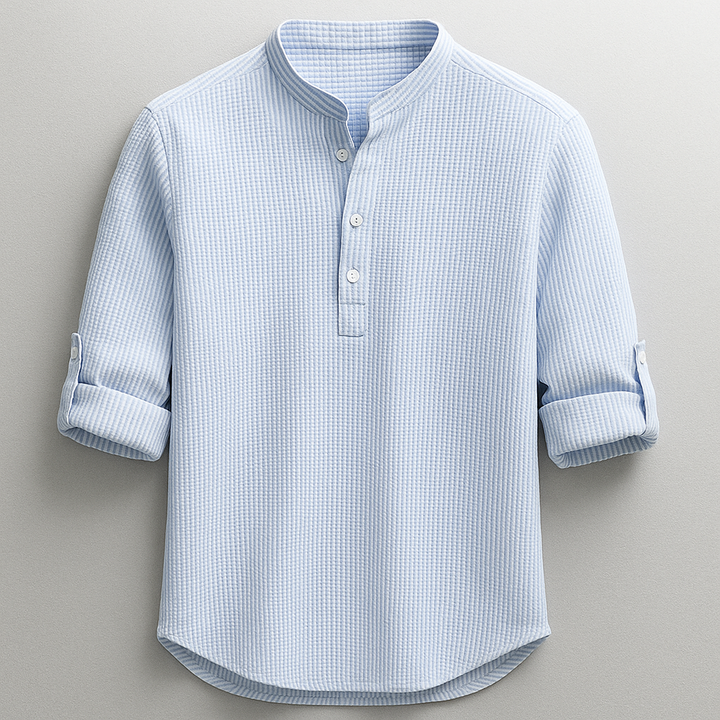 Wolfe Cotton-Linen Henley Shirt