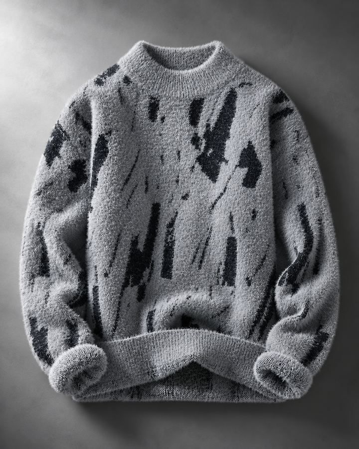 Art-Inspired Knit Pullover