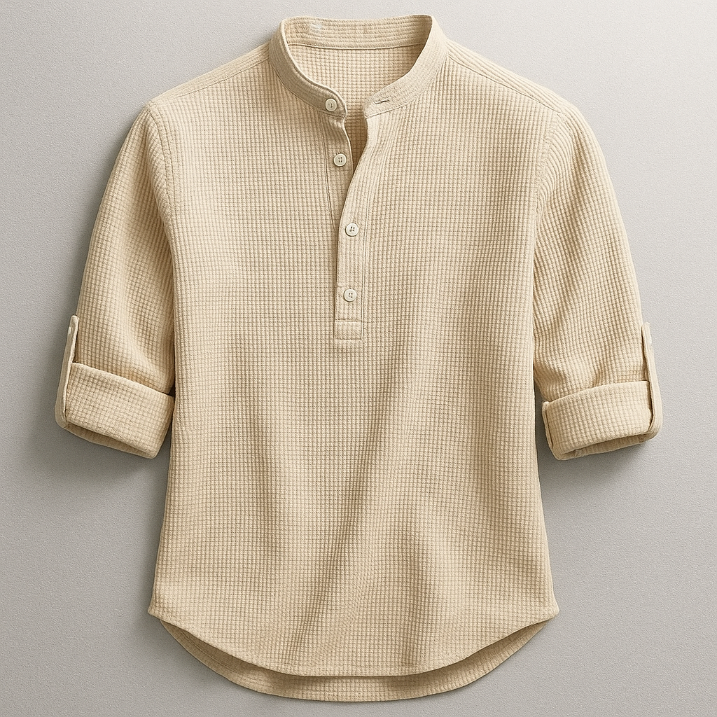 Wolfe Cotton-Linen Henley Shirt