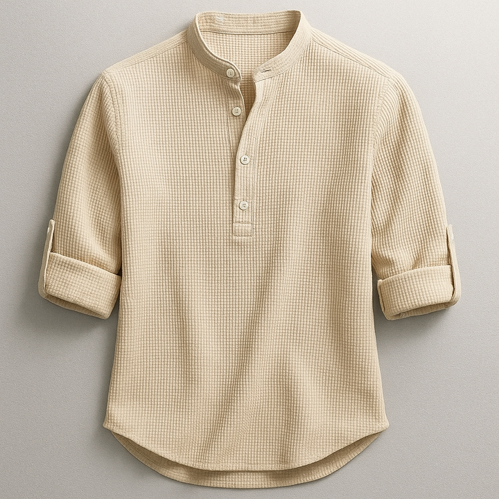 Wolfe Cotton-Linen Henley Shirt