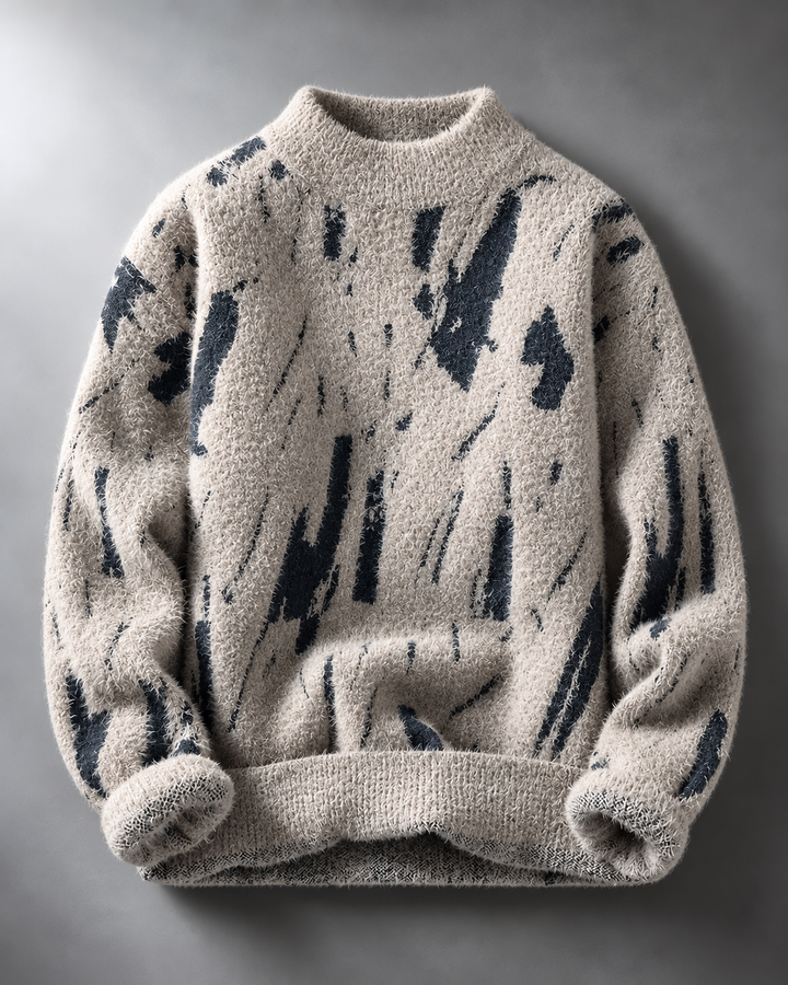 Art-Inspired Knit Pullover