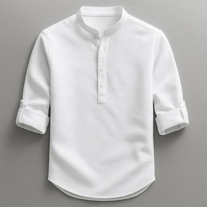 Wolfe Cotton-Linen Henley Shirt