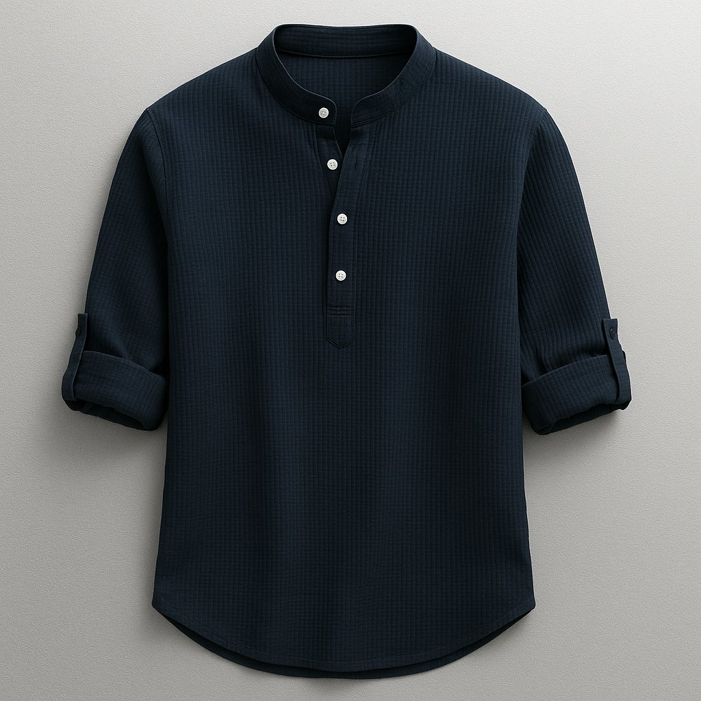 Wolfe Cotton-Linen Henley Shirt