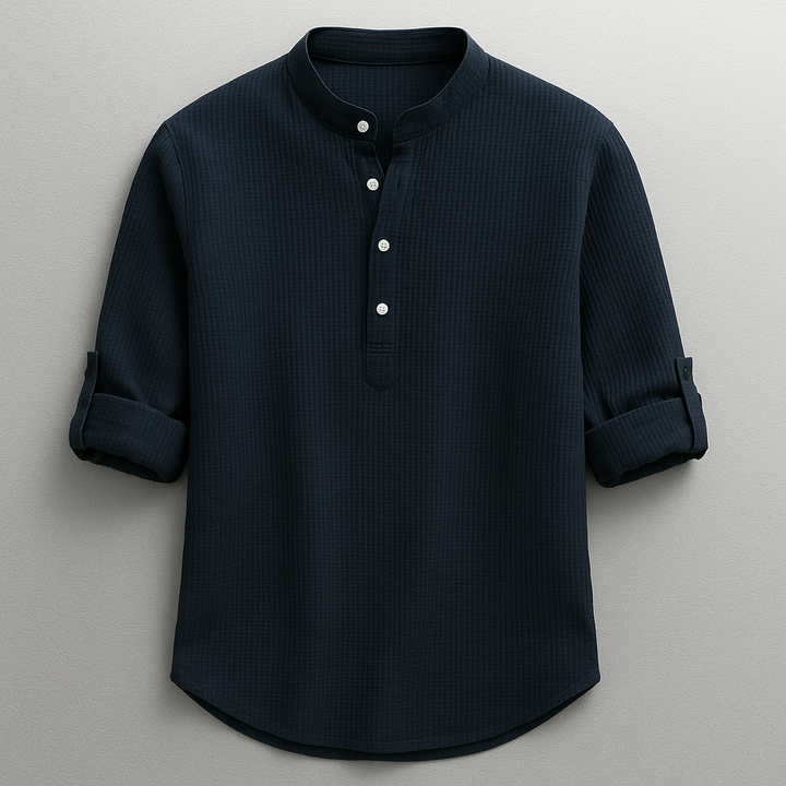 Wolfe Cotton-Linen Henley Shirt