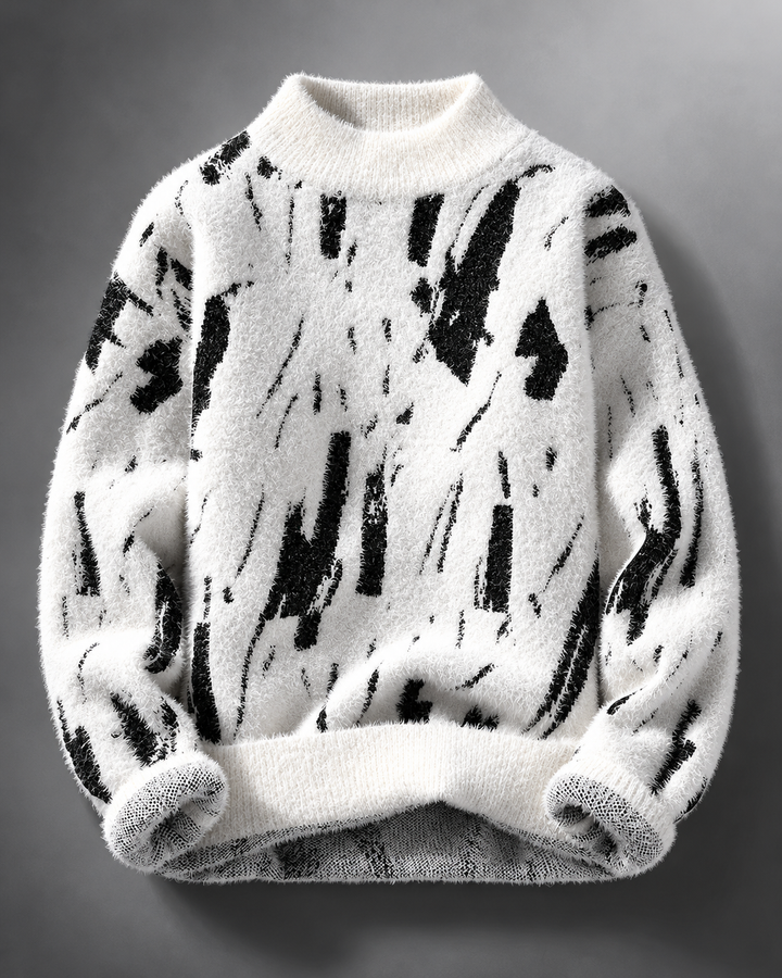 Art-Inspired Knit Pullover