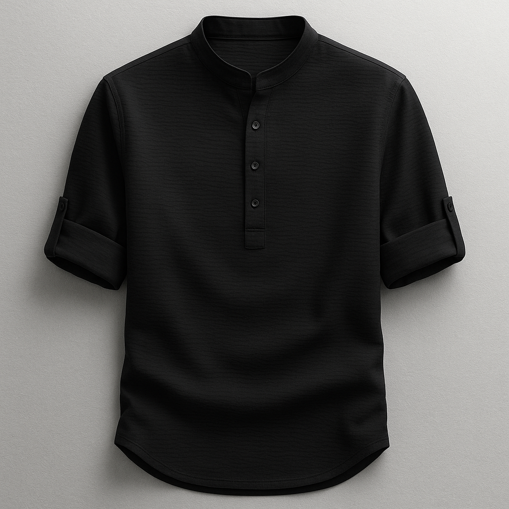 Wolfe Cotton-Linen Henley Shirt