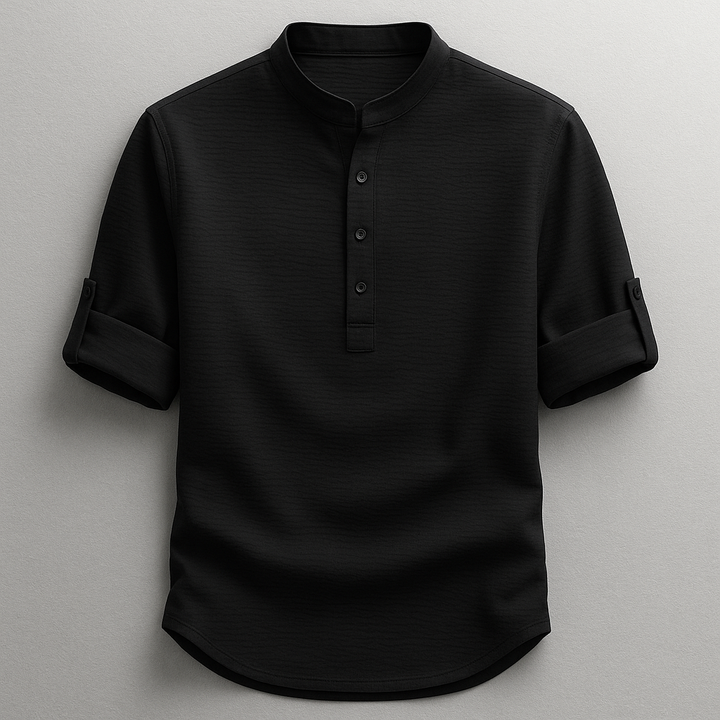 Wolfe Cotton-Linen Henley Shirt