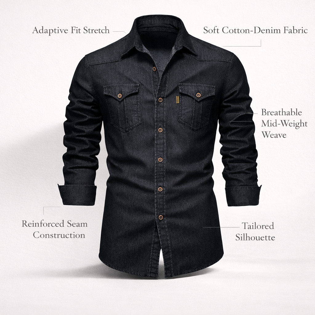 Adaptive Fit Cotton-Denim Shirt