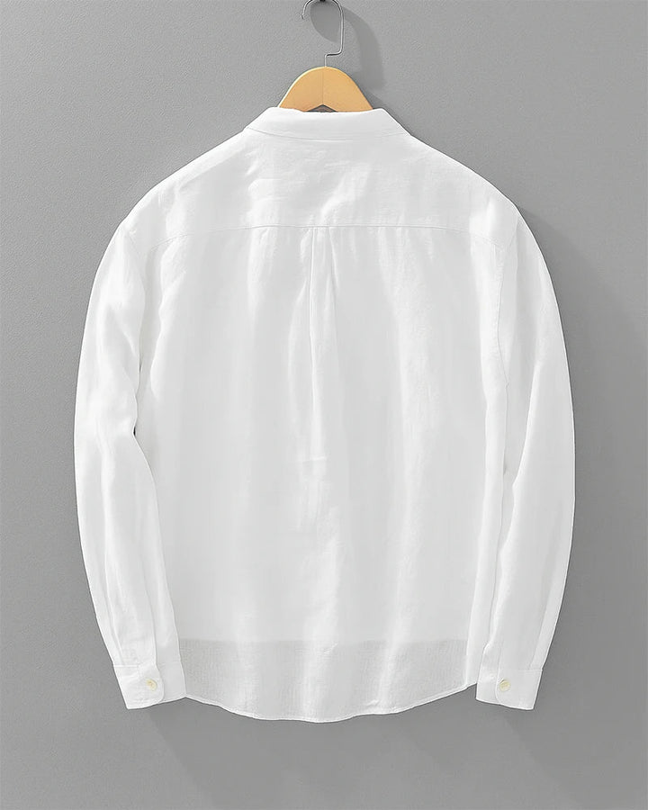 Lucca Cotton-Linen Popover Shirt