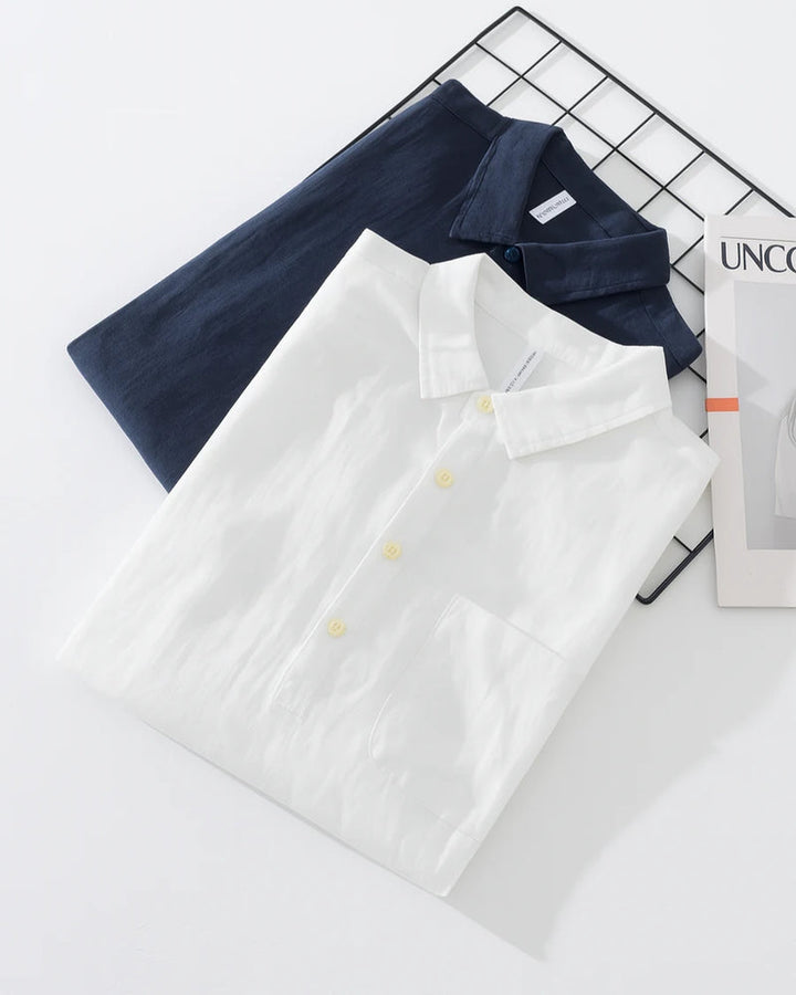 Lucca Cotton-Linen Popover Shirt