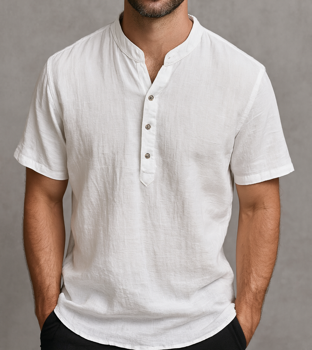 Bari Coast Washed Linen Henley