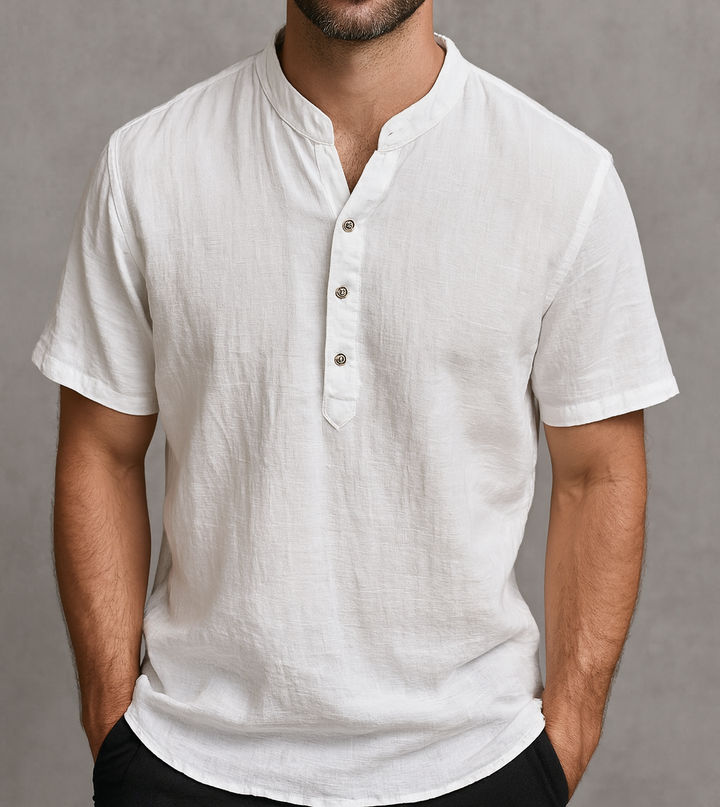 Bari Coast Washed Linen Henley