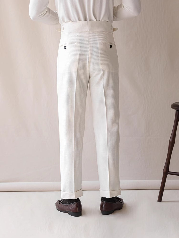 Cambridge Textured Pleated Trousers