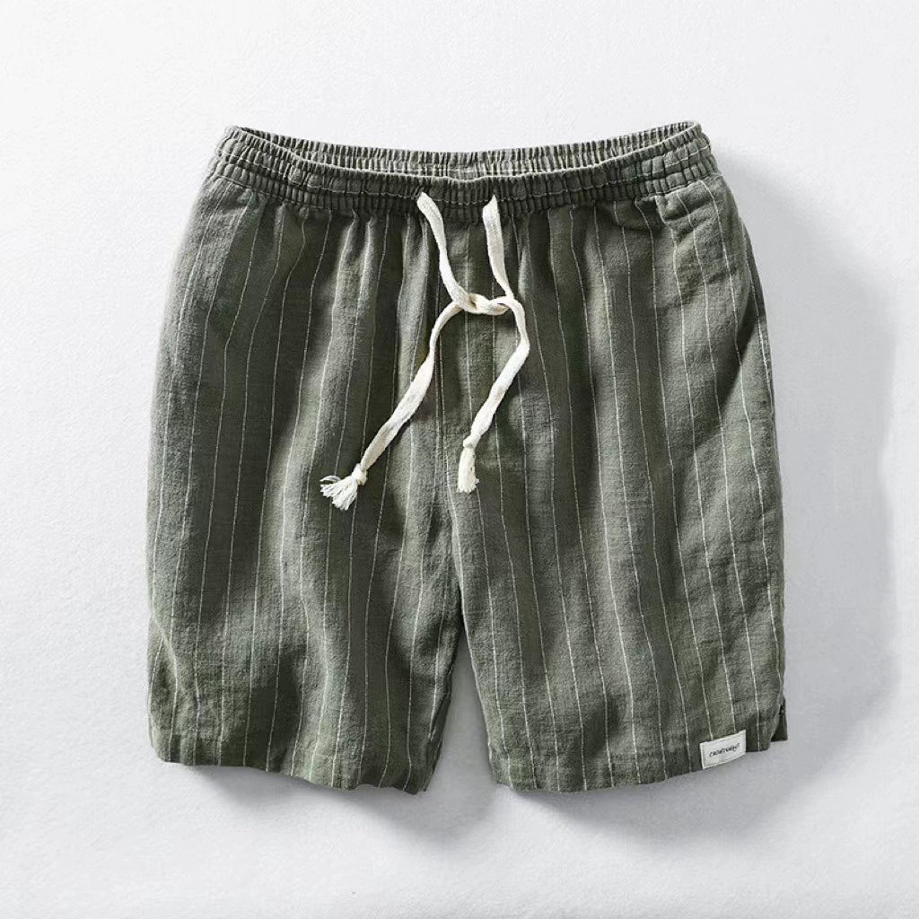 Elio Sand Cotton-Linen Shorts