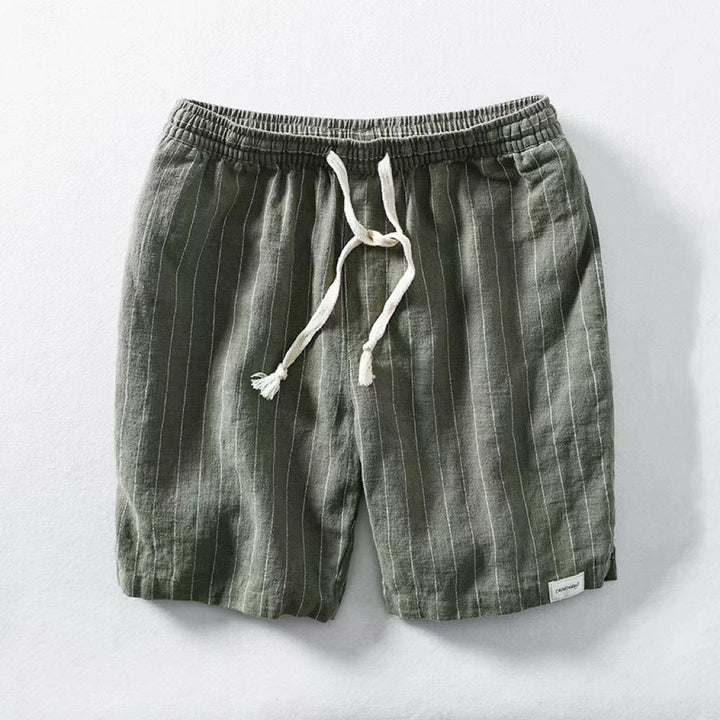 Elio Sand Cotton-Linen Shorts