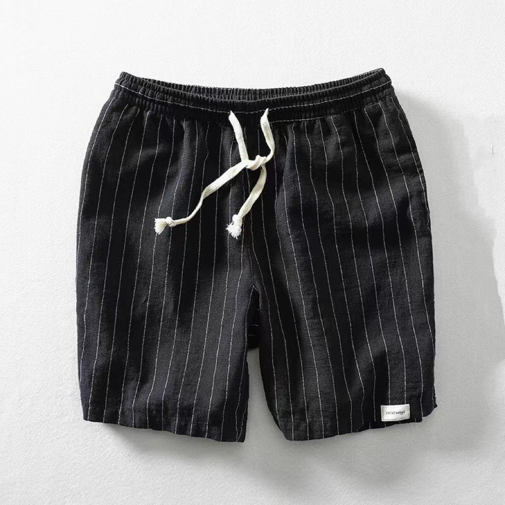 Elio Sand Cotton-Linen Shorts