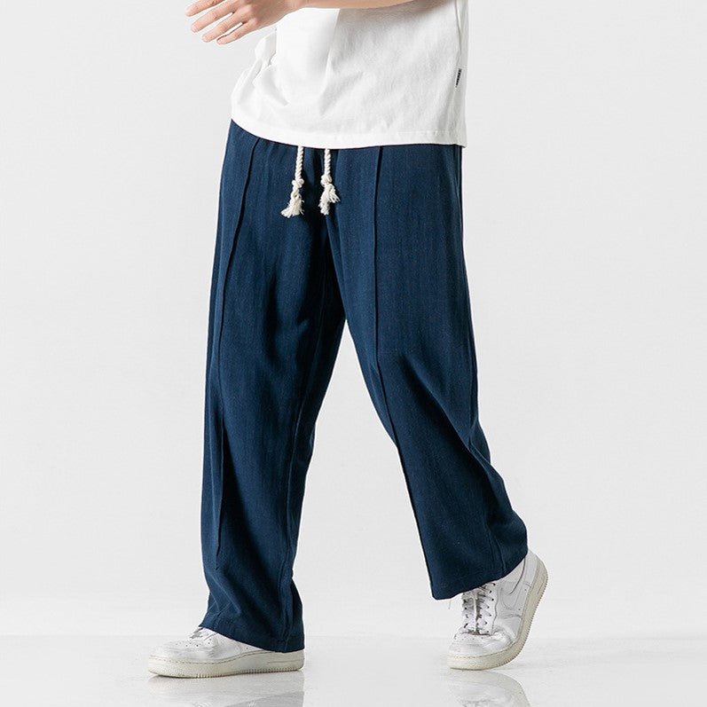 Elio Dune Cotton-Linen Pants