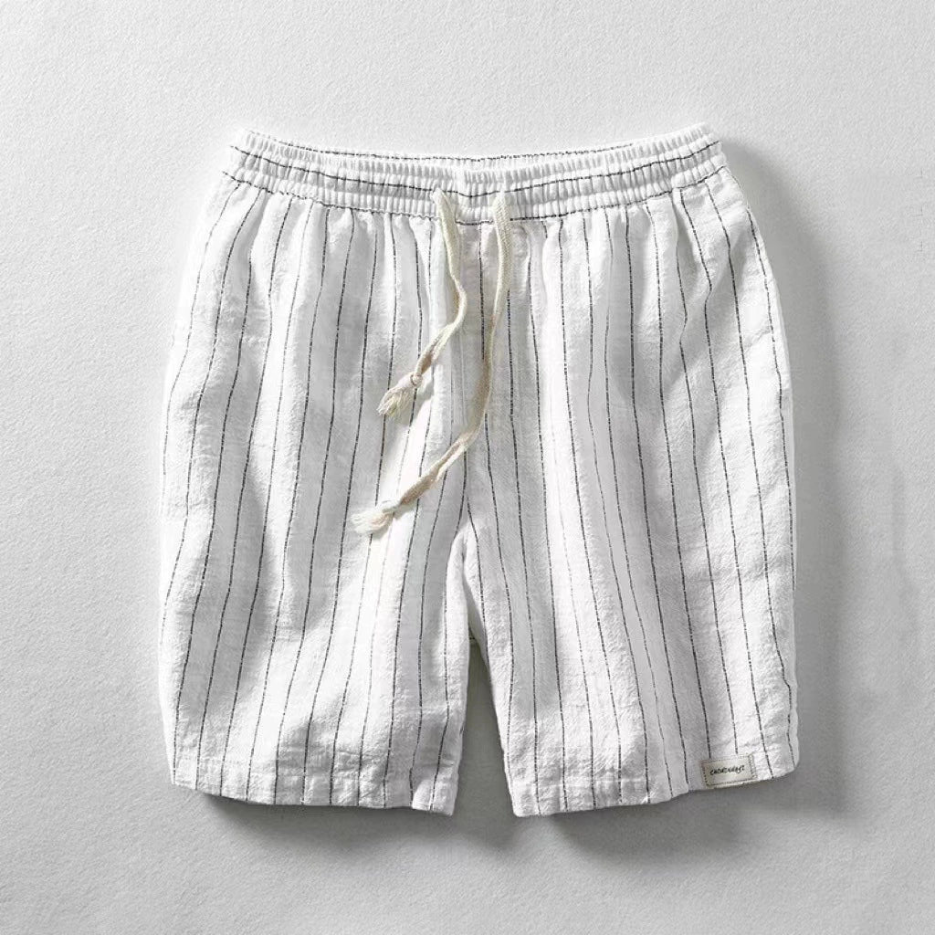 Elio Sand Cotton-Linen Shorts