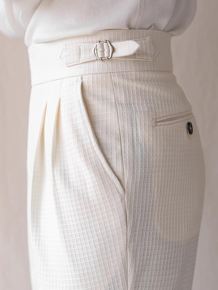 Cambridge Textured Pleated Trousers