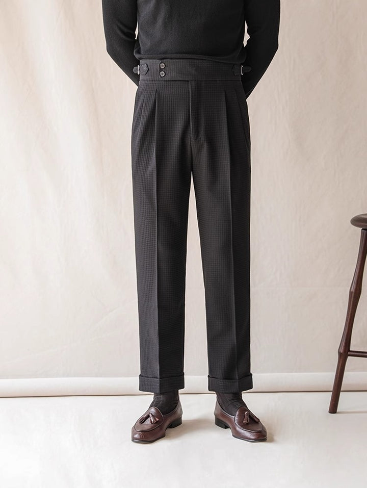Cambridge Textured Pleated Trousers