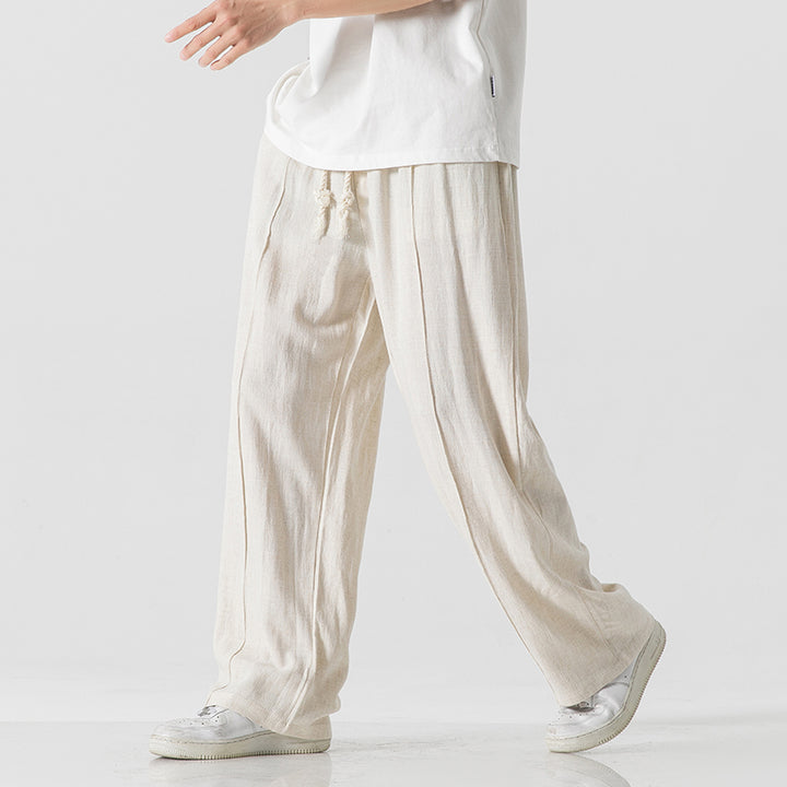 Elio Dune Cotton-Linen Pants