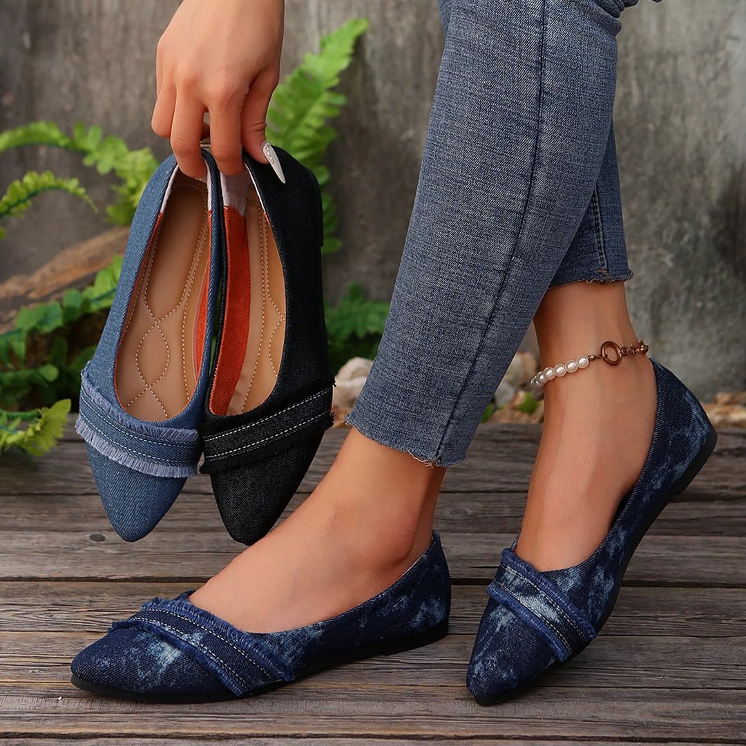 Elara Coast Denim Flats