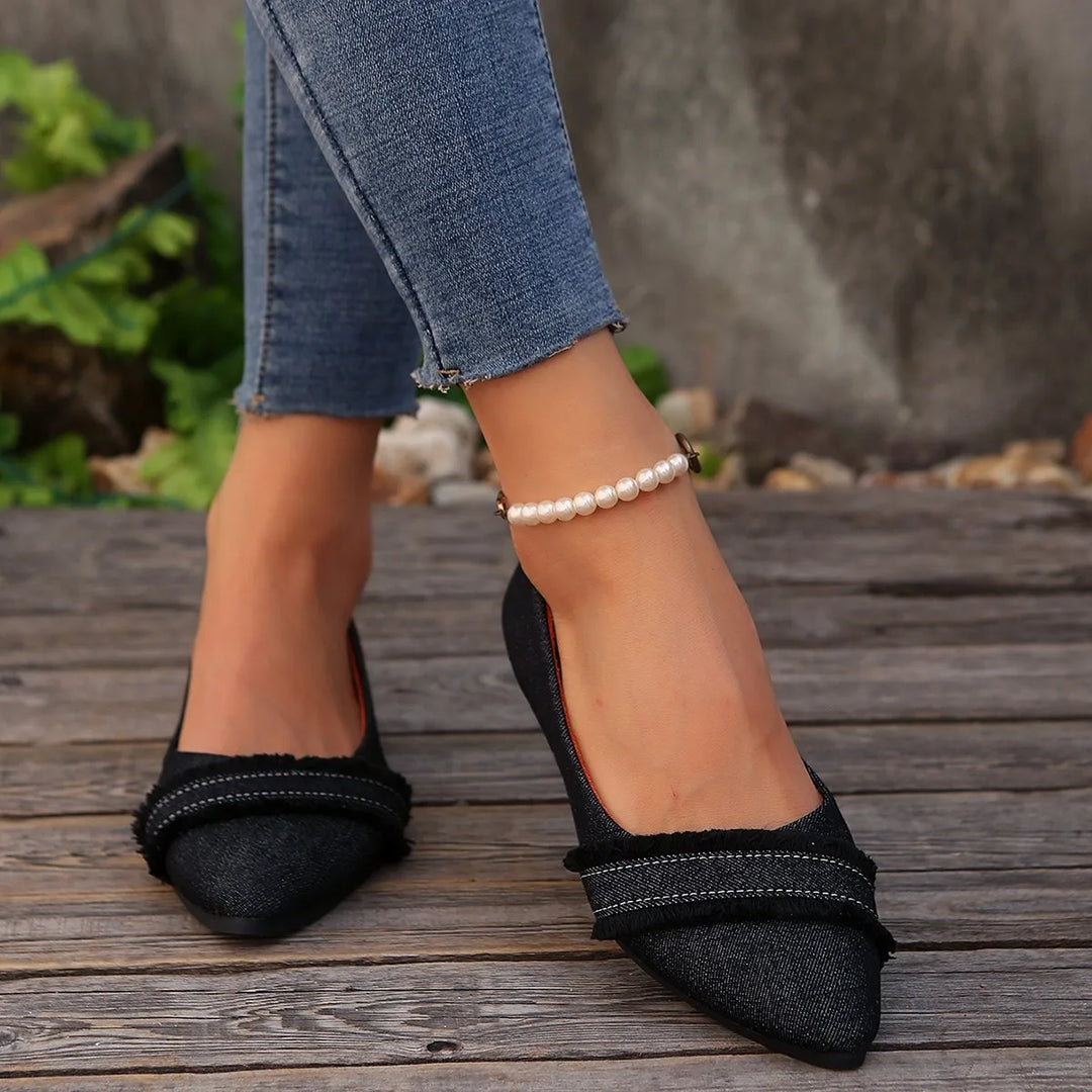Elara Coast Denim Flats