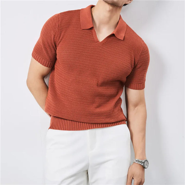 Hamilton Waffle-Knit Polo Shirt