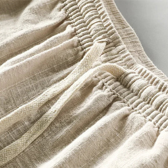 Elio Sand Cotton-Linen Shorts