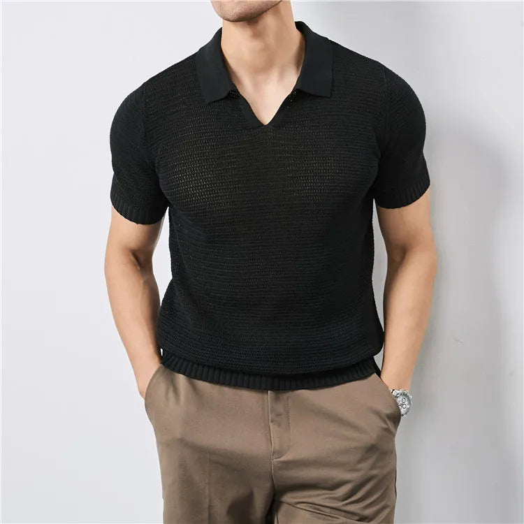 Hamilton Waffle-Knit Polo Shirt