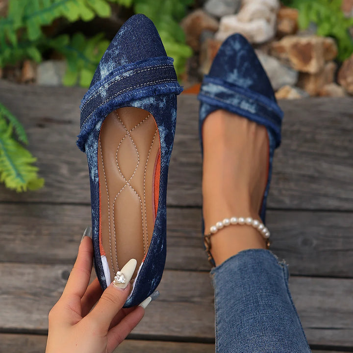 Elara Coast Denim Flats