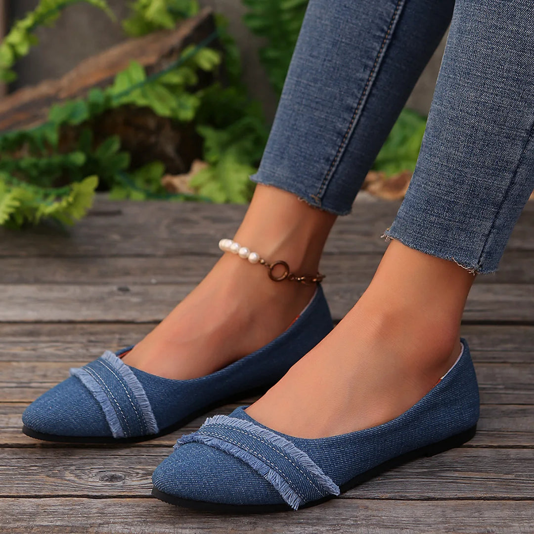 Elara Coast Denim Flats