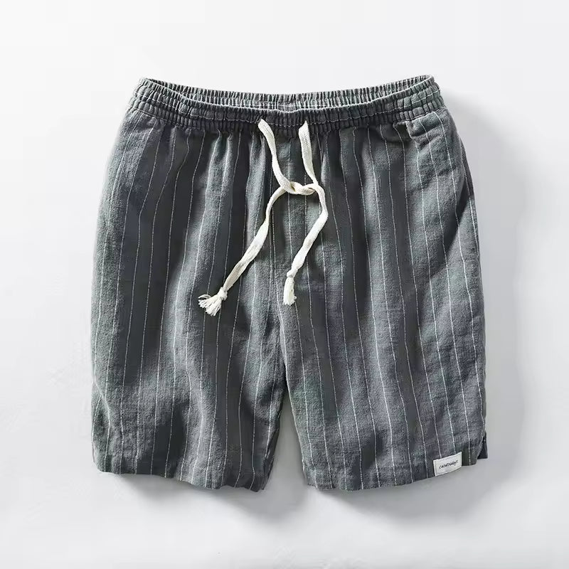 Elio Sand Cotton-Linen Shorts