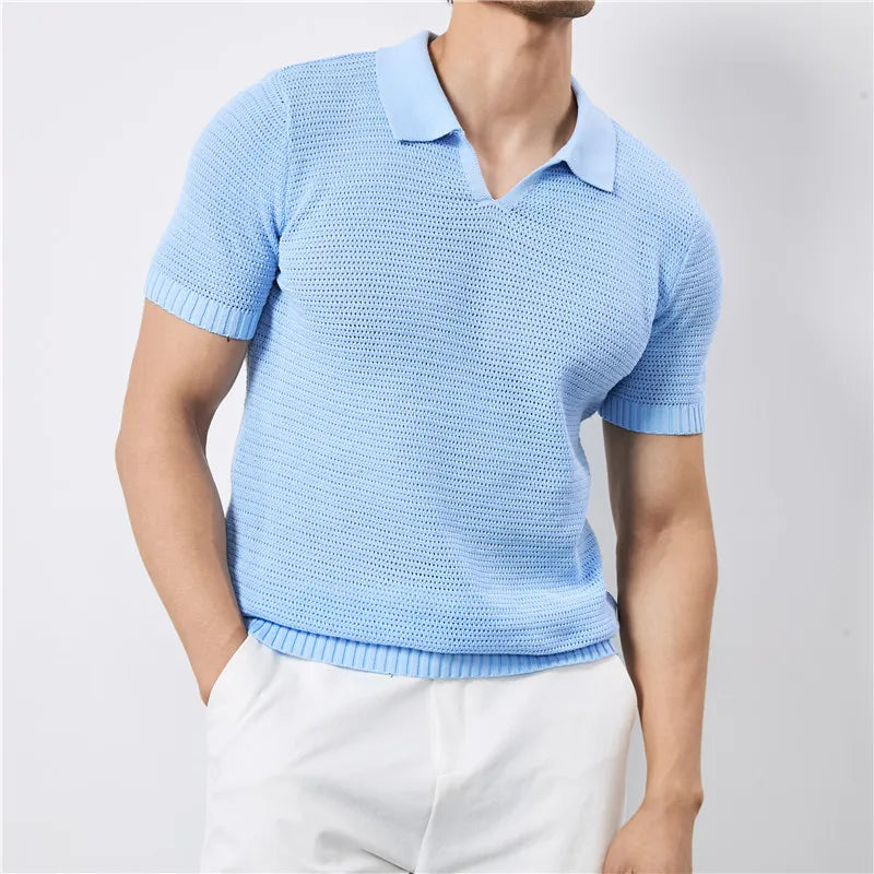 Hamilton Waffle-Knit Polo Shirt