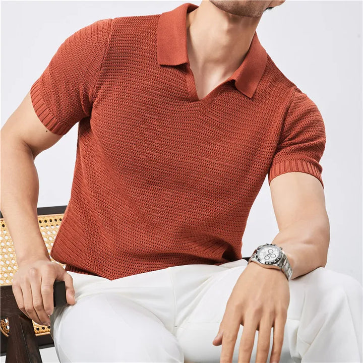 Hamilton Waffle-Knit Polo Shirt
