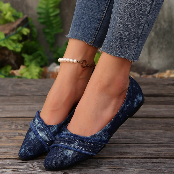 Elara Coast Denim Flats