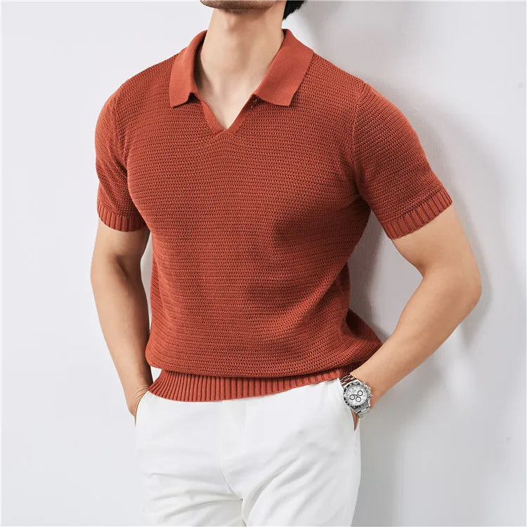 Hamilton Waffle-Knit Polo Shirt