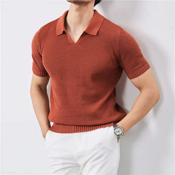 Hamilton Waffle-Knit Polo Shirt