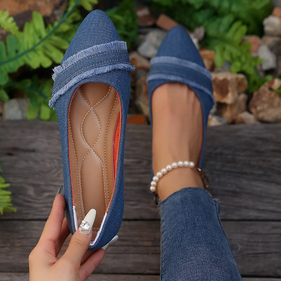 Elara Coast Denim Flats