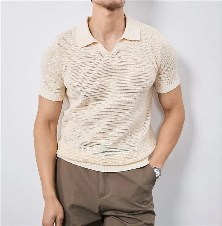 Hamilton Waffle-Knit Polo Shirt