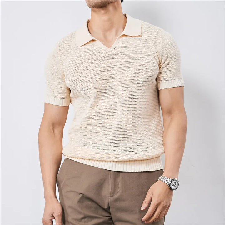 Hamilton Waffle-Knit Polo Shirt