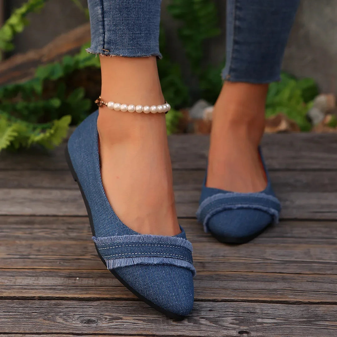 Elara Coast Denim Flats