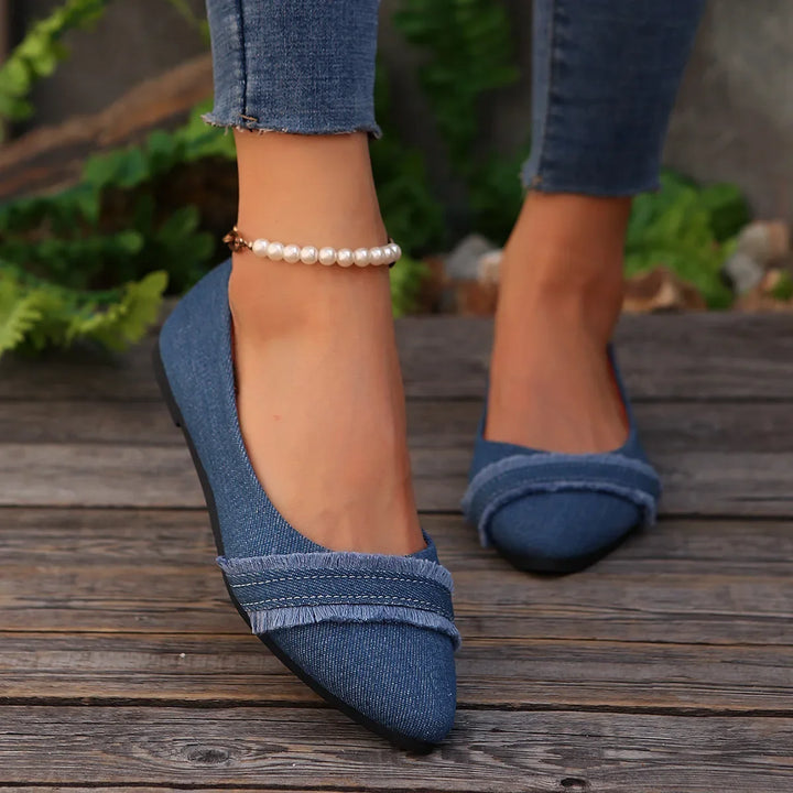 Elara Coast Denim Flats