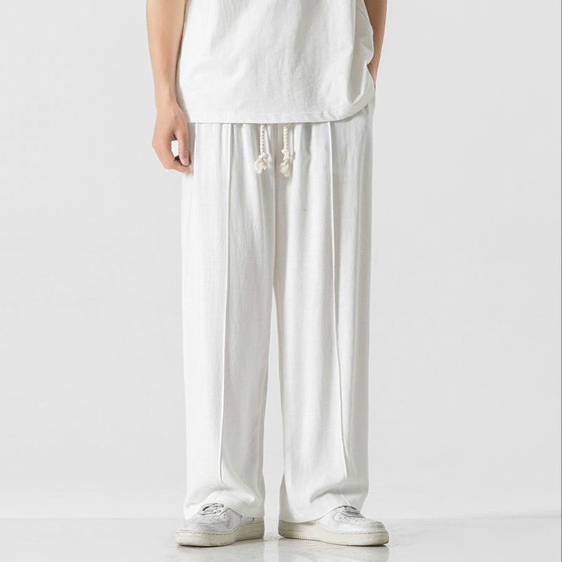Elio Dune Cotton-Linen Pants