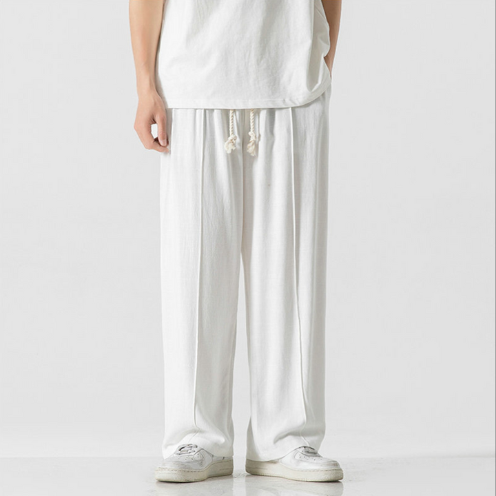 Elio Dune Cotton-Linen Pants